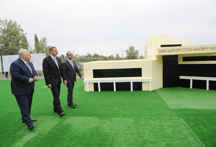 Azerbaijani President lays foundations stone for Heydar Aliyev Center in Shaki (PHOTO)